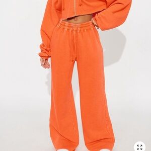 Fashion Nova Orange Track Pants